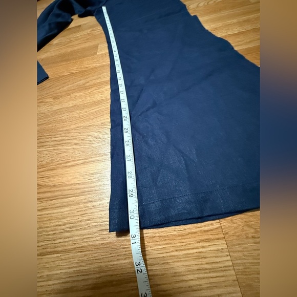 Women's MATILDA JANE Sz S Great Beyond Navy Blue Linen Wide Leg Pants Small - Picture 5 of 8